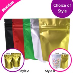 Both Sided Colored & Clear Front Colorful Back Foil Mylar Stand up Zip Lock Bags