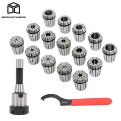 15Pc For Milling Machine Lathe 1/8-1 Inch Set R8 Shank Chuck Tools ER40 Collet