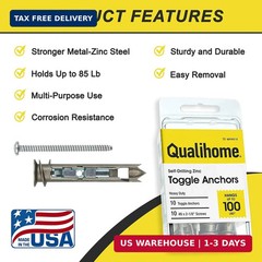 Heavy Duty Drywall Anchors and Screws Kit Including Self-DrillingToggle Anchors