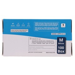 House Brand Dentistry 119152 HSB Latex Exam Gloves Medium White 100/Bx