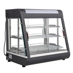 3 Tiers Commercial Food Warmer Display Countertop Pizza Heated Show Case w/Bulb