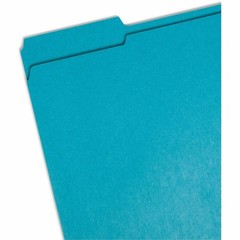 Smead SMD13134 Teal File Folders 1/3 Tab Cut 0.75″ Exp 100/Box