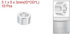 10 Pcs M3 Aluminum Spacers 3.1mm ID x 5mm OD x 3mm L Spacer Screw Standoff