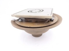 Jay R. Smith 9″ Cast Iron Floor Drain Body w/ 6″ Adjustable Nickel Bronze Grate