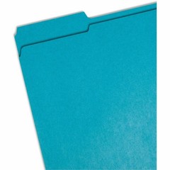 Smead SMD13134 Teal File Folders 1/3 Tab Cut 0.75″ Exp 100/Box