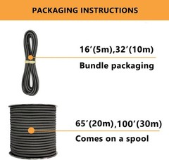 1/4″ x 32′ Marine Grade Bungee Cord Elastic Shock Cord, Kayak Stretch String …