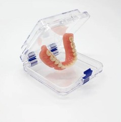 10x Denture False Inlay Teeth Membrane Case Hinged Display Jewelry Box 10x10x4cm