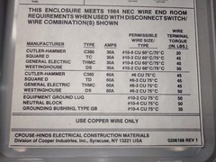 Crouse-Hinds NST1018F D Krydon Enclosed Safety Switch, w/Square D H-60-SV 60A