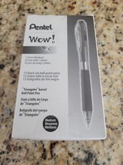 PENTEL WOW! RETRACTABLE BALLPOINT PEN MEDIUM 1.0 POINT BLACK, 24-COUNT / BK440-A