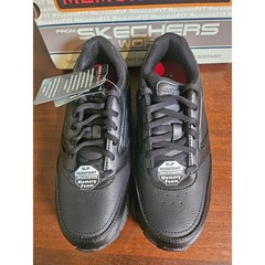 Skechers Work Nampa Wyola Shoes Women 7.5 Black Slip Resistant EH Memory Foam