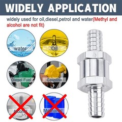 2pcs 12mm 1/2″ Fuel Non-Return One Way Check Valve Petrol Diesel Oil Aluminum