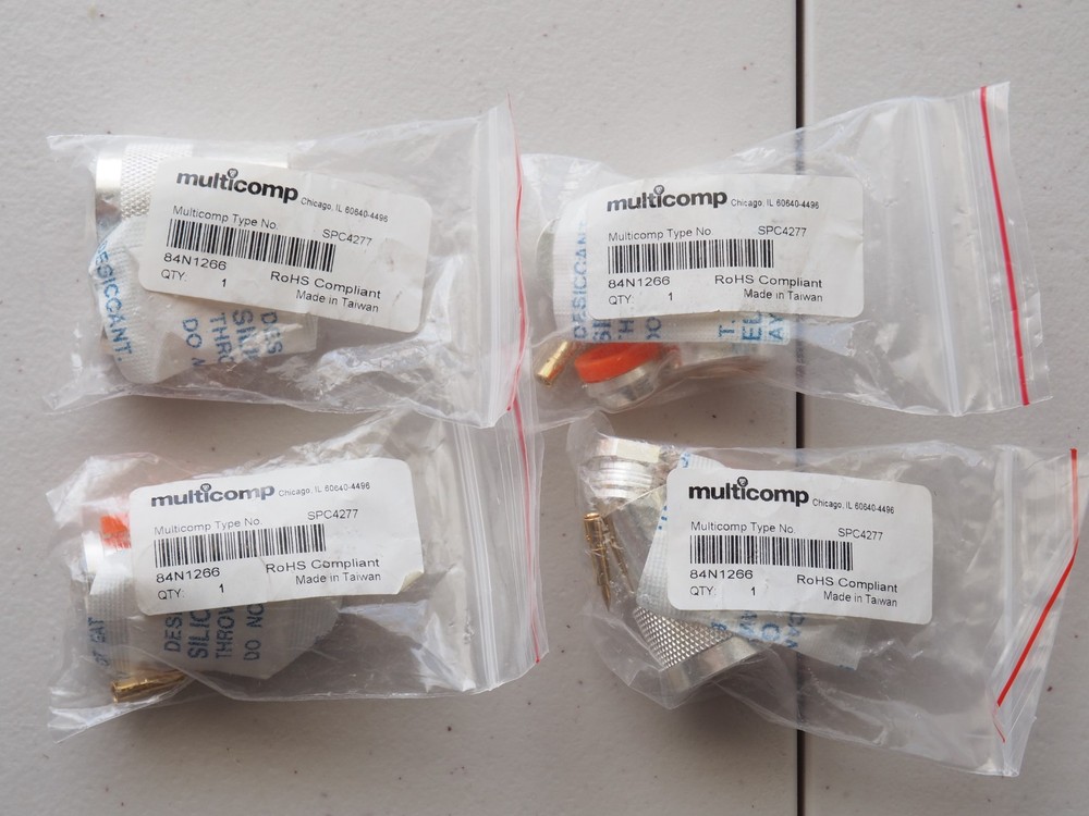 4 New MULTICOMP SPC4277 RF Coaxial Connector N Type Straight Plug Solder 50 Ohm