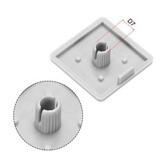 12 x Standard Plastic Square Aluminum Extrusion End Cap Gray White 30x30mm