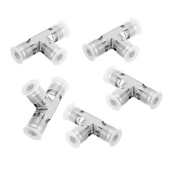 5PCS JIC Male 37° Flare Union Tee Hydraulic Fittings 3/8″ JIC Male x Male x Male