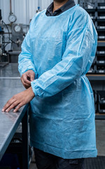 Non Medical Isolation Gown Blue Elastic Cuff XXL Atria CASE of 70 PCS