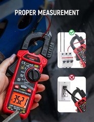 Digital Clamp Meter D-Shaped Jaw 4000 Counts AC/DC Current & Voltage NCV