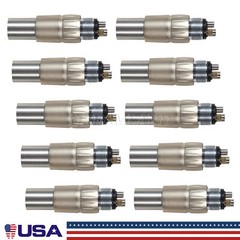 1-10 PCS Dental LED Fiber Optic 6 Hole Quick Coupler Coupling Fit NSK
