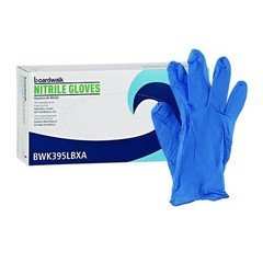 Boardwalk 395 Series Large Disposable Nitrile Gloves, 9.5″ Long, 2 Boxes of 100