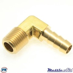 1/4″ Barb x 1/4″ Brass 90° Male NPT Elbow 139-4B MettleAir BRAND NEW!