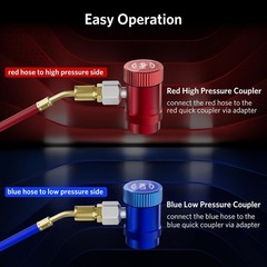 R1234yf Quick Couplers Set for AC Refrigerant Manifold Gauge Adapters