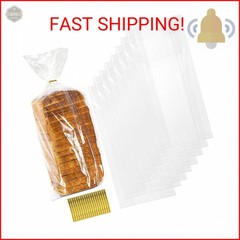Nicunom 300 Pack Clear Bread Bags with Ties,18x4x8 Inches Plastic Bread Bag Bulk