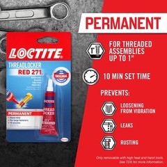 Loctite 209741 Heavy Duty Threadlocker Red 271 Specialty Glue 0.20 fl. oz.