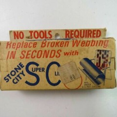 Vintage Lawn Chair Webbing Repair Clamp Stone City Products Bedford IN in Box