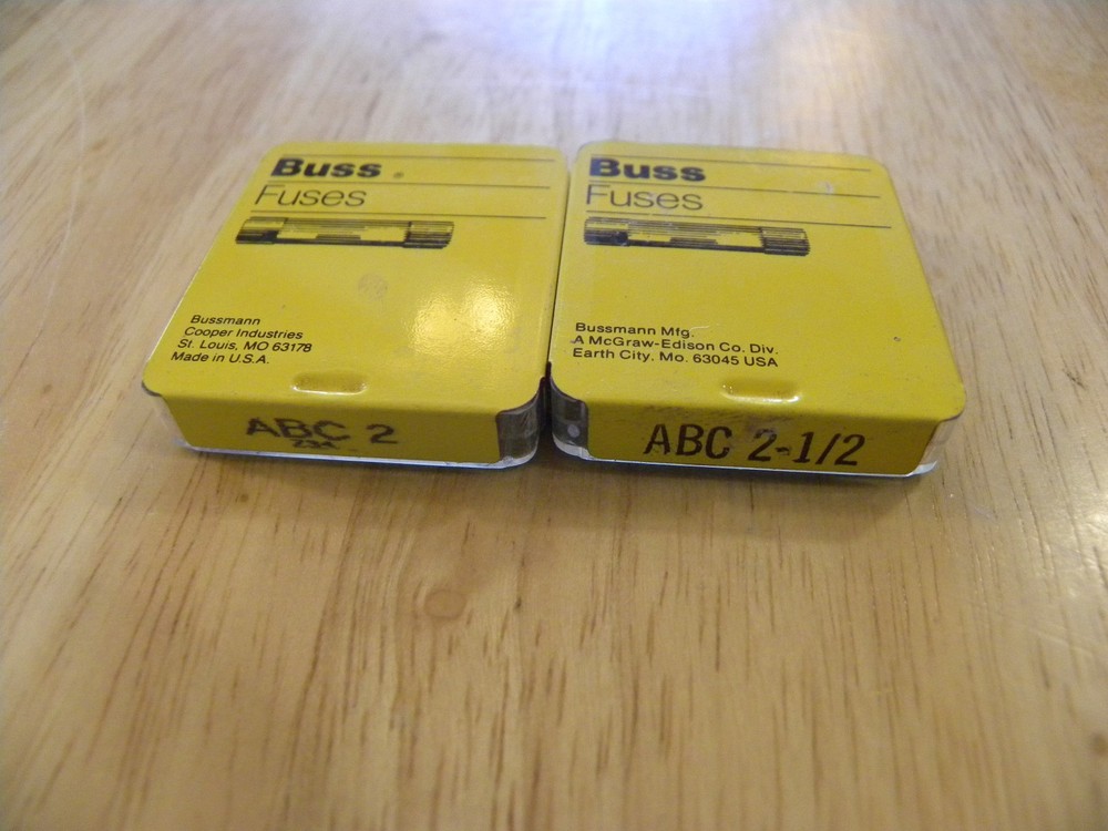 Cooper Bussmann ABC-2 ABC-2 1/2 New Old Storage Fuse Box 10 Pieces