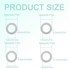 48 PCS M12 18mm Steel Shim Washer Set Thin Flat Stainless Spacer Repair Kit