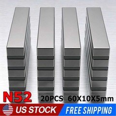 N52 Super Strong Rare Earth Neodymium Magnet Blocks 20PCS 60*10*5mm Big Magnet