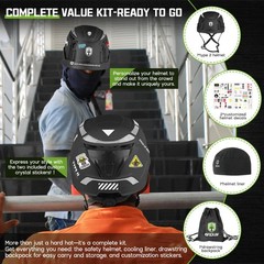 Type 2 Hard Hat Vented Construction Safety Helmet Green Devil with Chin Strap