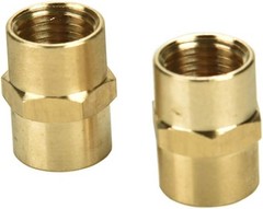 2 Pack Brass 1/4″ NPT Female Coupler Pipe Fitting 1/4 x 1/4 Connector