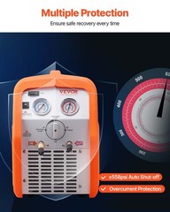 Portable 3/4 HP Refrigerant Recovery Machine Self-Cleaning Auto AC 120V 60Hz