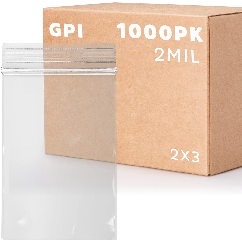 – 1000 Count, 2″ x 3″ Clear Plastic Resealable Zip Bags, Bulk 2 Mil, Strong &…