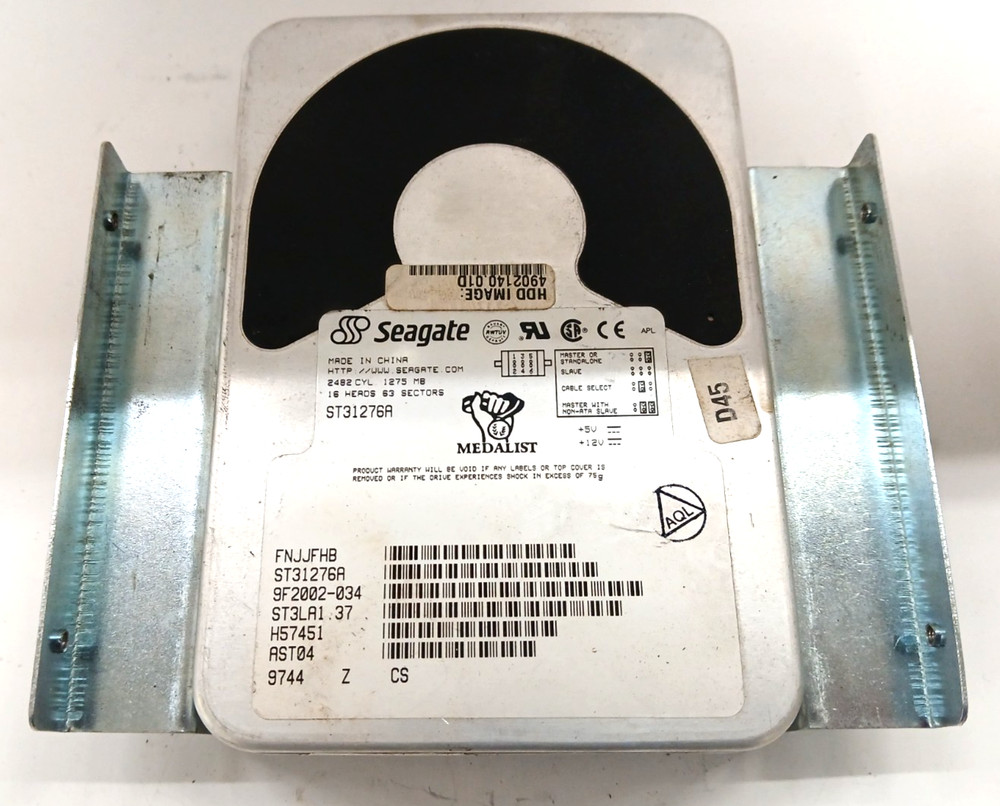 SEAGATE MEDALIST INTERNAL HARD DRIVE ST3176A CAPACITY 1.28(1275MB) CACHE 64KB