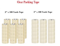 Clear Carton Sealing Packing Package Tape 100 Yards (300 ft) Choose: Size & Qty