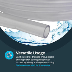 3/8 Inch ID 1/2 Inch OD PVC Clear Vinyl Tubing 10 Foot Length 98620 NEW