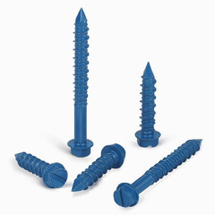 3/16″ X 1-1/4″ Concrete Screws, 100 PCS Blue Hex Washer Head Concrete Screws Anc