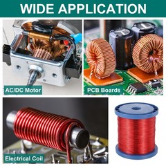22 AWG Magnet Wire, 22 Gauge 80 oz Enameled Copper Wire, 155C(311F), Red,Blue