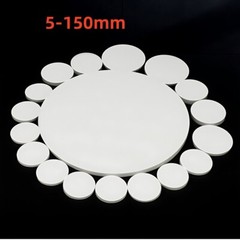 Dia 5-150mm T=0.5-8mm PTFE Plastic Solid Discs Flat Round Pad Sealed Cushioning
