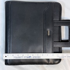 Franklin Covey Day One Monarch Black Vinyl Zip 3 Ring Briefcase Binder Handles