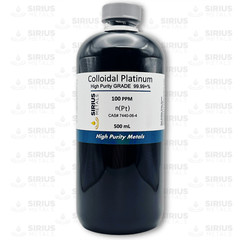 True Colloidal Platinum 100 ppm 500 mL (16.9 Fl Oz) in clear Plastic Bottle