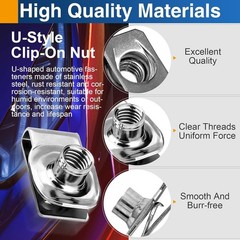 20 Pack 5/16-18 Extruded U-Nuts 304 Stainless Steel U Clip Car Clips Fasteners