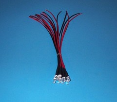 10 RED / BLUE ALTERNATING 5mm Pre Wired LEDs 6 volt 6v PREWIRED rc USA