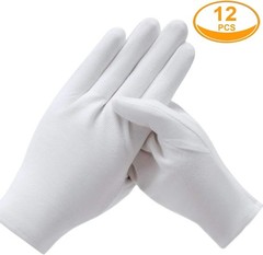 Breathable White Cotton Gloves for Dry Hands – 6 Pairs of Moisturizing Liners
