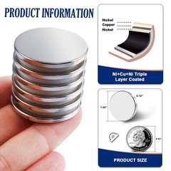 6 Pack Powerful Neodymium Magnets with Adhesive – Perfect for DIY & Classroom