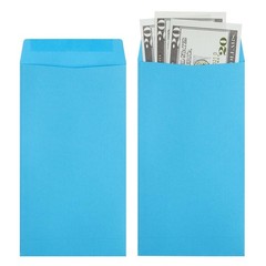 Okuna Outpost Money Envelopes – 3.5 x 6.5 in, Blue, 100-Pack, 3.5×6.5, blue