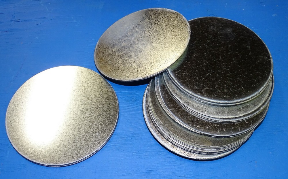 5-pc round galvanized steel sheet metal disks – 6.5″ diameter – crafts – hobbies