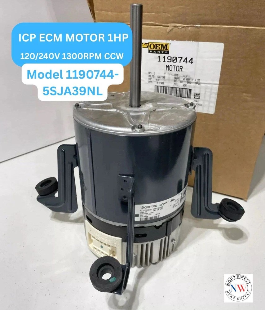 ICP Heil ECM Blower Motor 1HP 5SJA39NL 1190744 Motor 120/240V 1300RPM CCW 60Hz