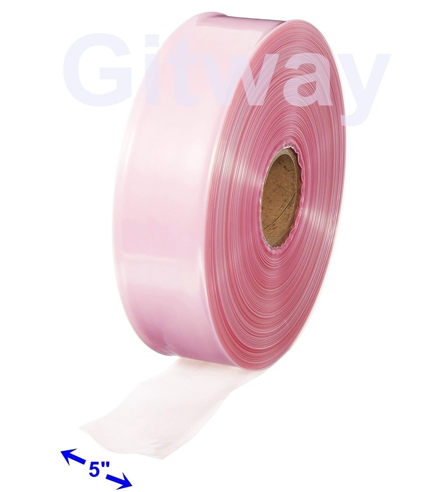 5″ x 1075′ Anti Static Poly Tubing Tube Plastic Bag Custom Bags on a Roll 4ML
